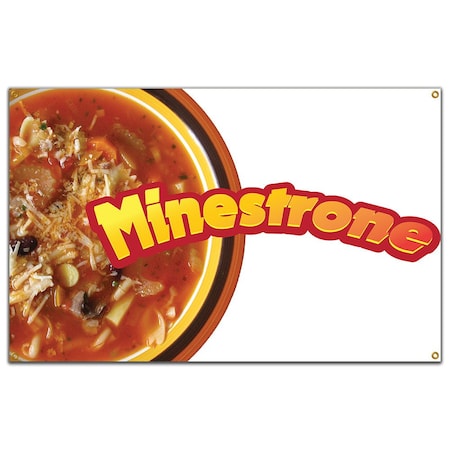 Minestrone Banner Concession Stand Food Truck Single Sided